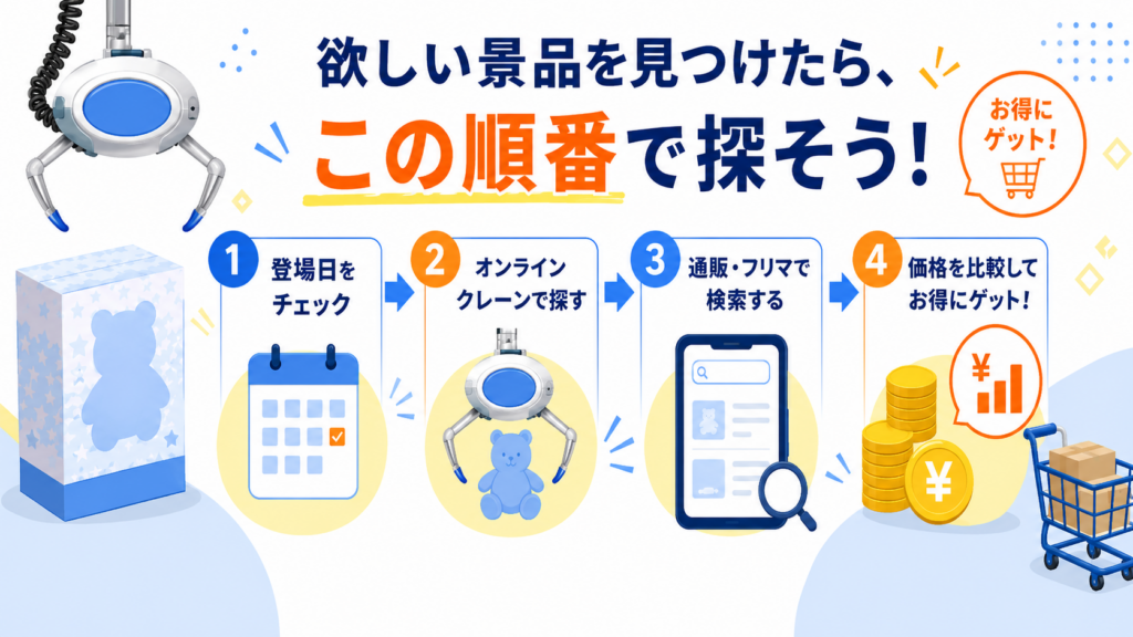 欲しい景品を見つけたら、この順番で探そう！