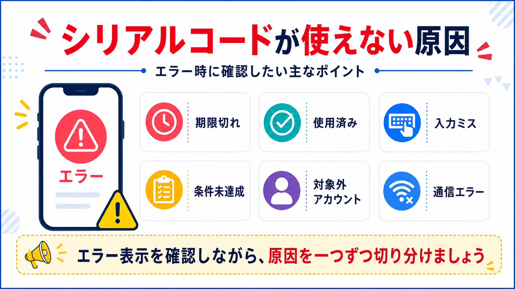 シリアルコードが使えない原因