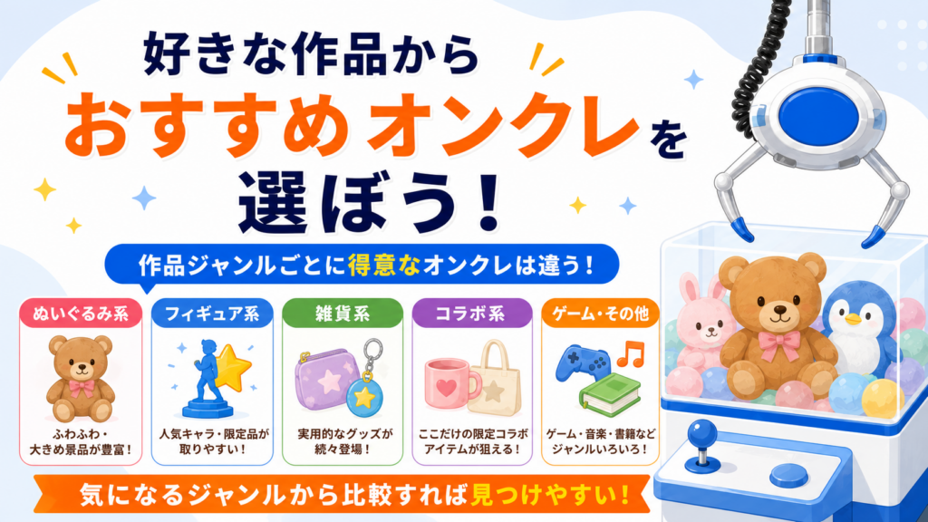 好きな作品からおすすめオンクレを選ぼう！
