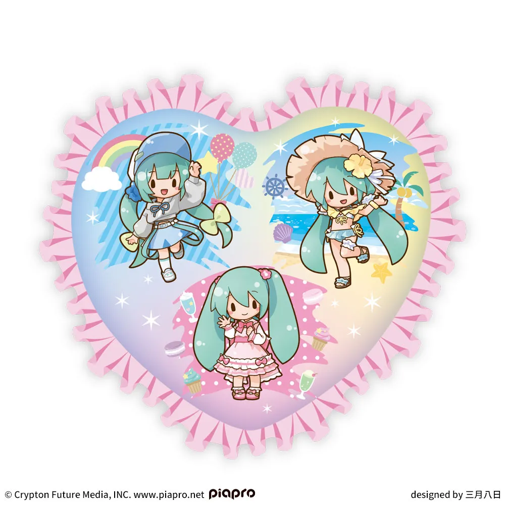 初音ミクシリーズ　ふわぷち　プラチナムザッカハート型クッション“初音ミク”