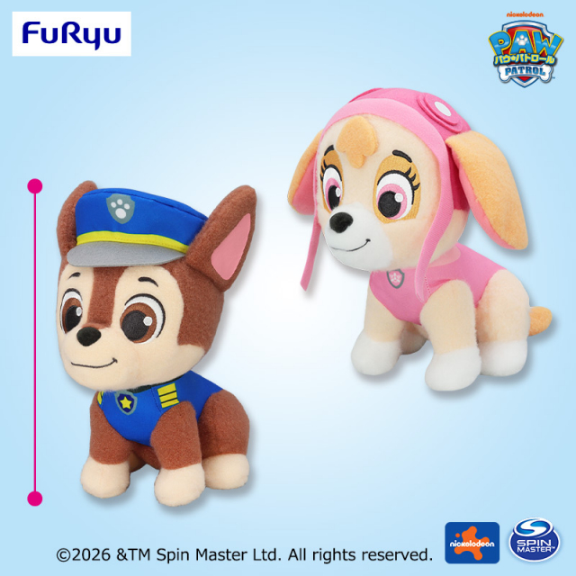 【パウ・パトロール】チェイスとスカイのBIGぬいぐるみがオンクレに登場！もふもふ手触りで抱き心地も抜群！【プライズ】