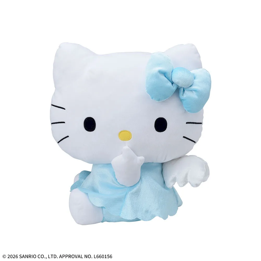 ハローキティ　LLぬいぐるみ　水色エンジェル
