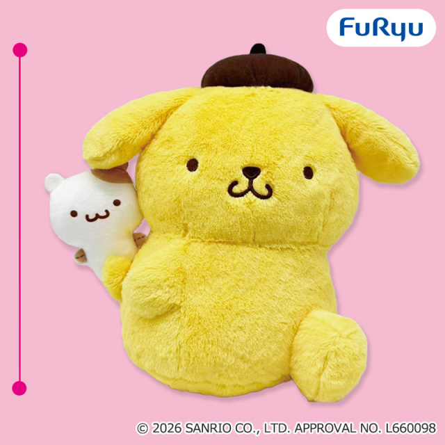ポムポムプリンふりむきおんぶペアぬいぐるみ