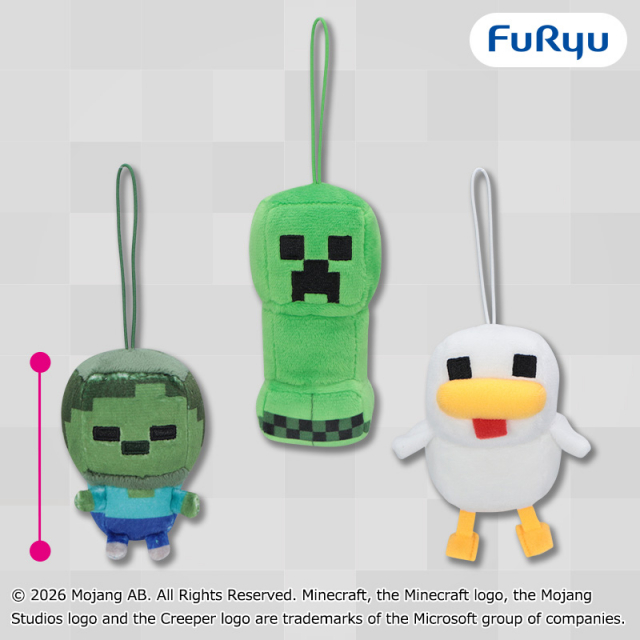 マインクラフトマスコット：ゾンビ：ニワトリ：クリーパー
