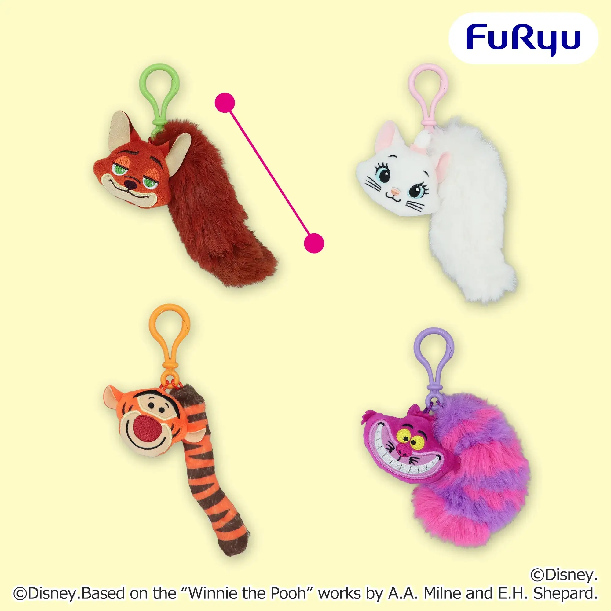 ディズニーキャラクター フェイス&しっぽマスコット