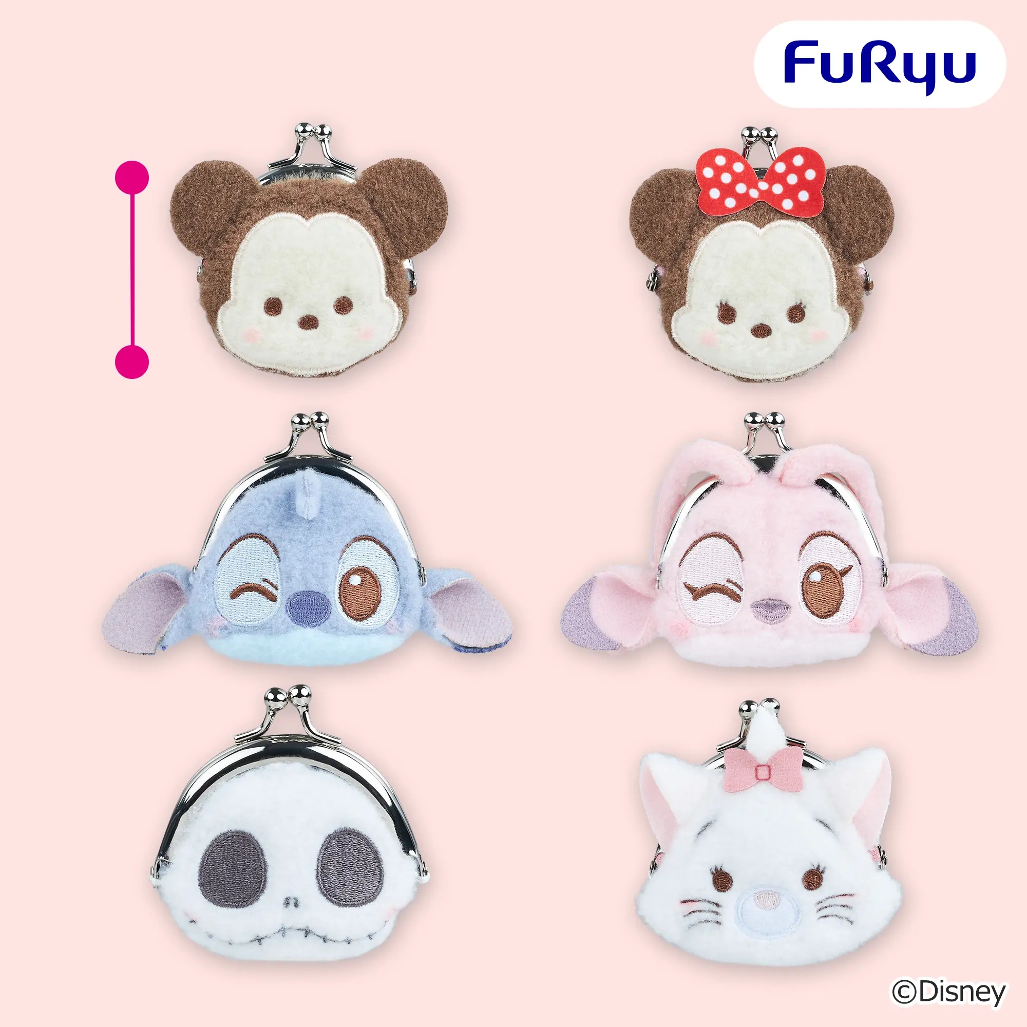 ディズニーキャラクター ミルキーボア フェイスがま口ポーチ