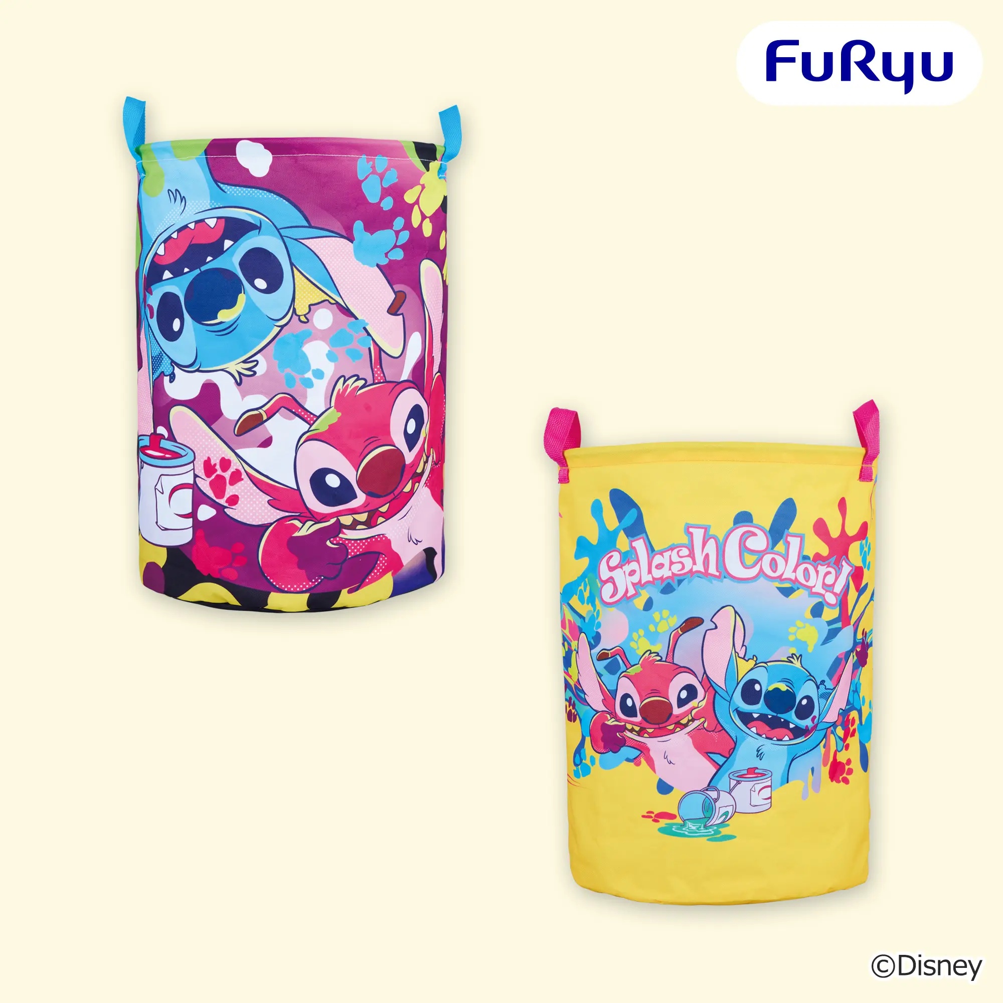 ディズニー スティッチ Splash Color! 大きなラウンド収納バスケット