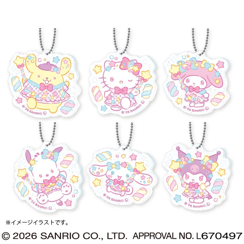 サンリオキャラクターズ マシュマロミルキーウェイミニアクリルキーホルダー