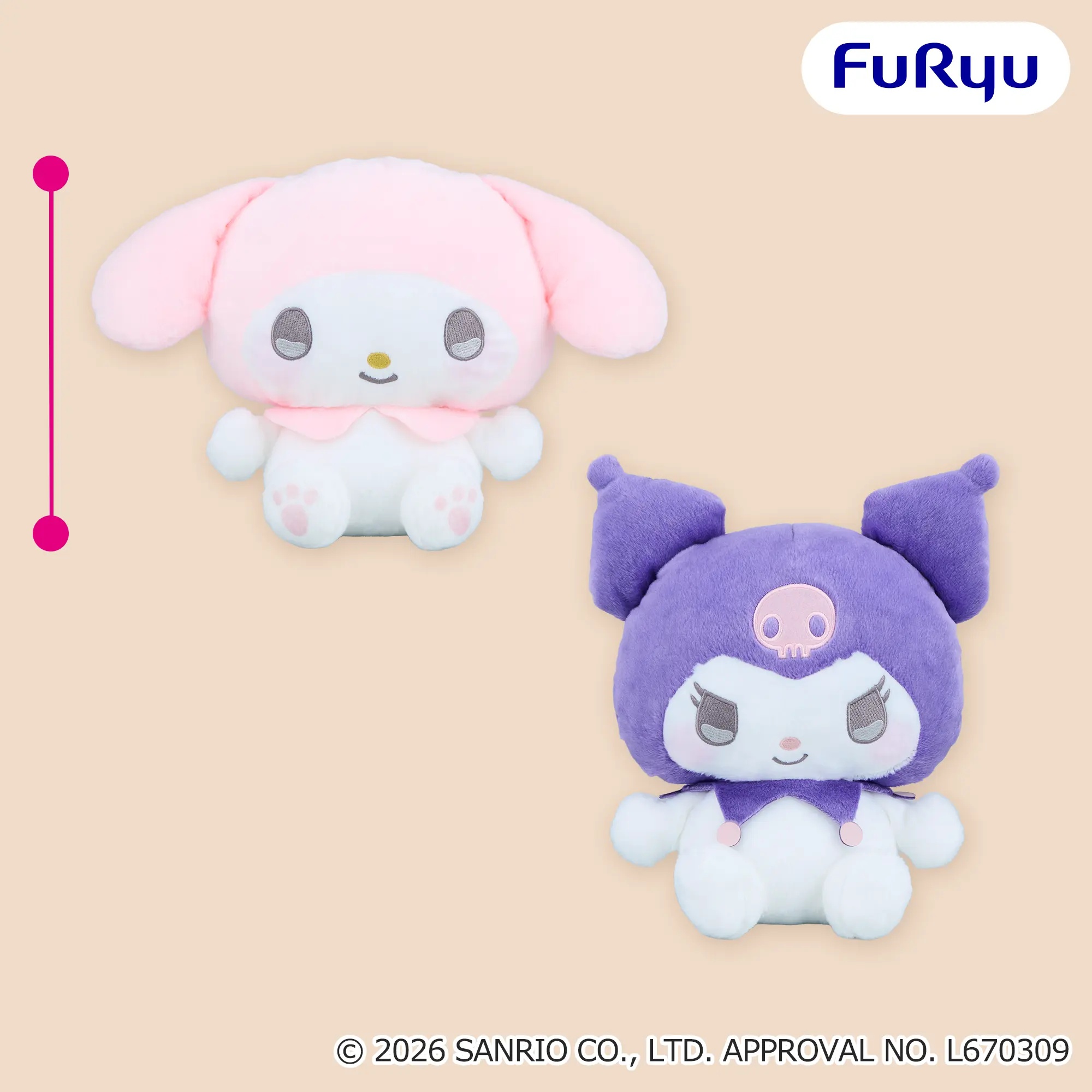 マイメロディ・クロミ きゅるりんBIGぬいぐるみ
