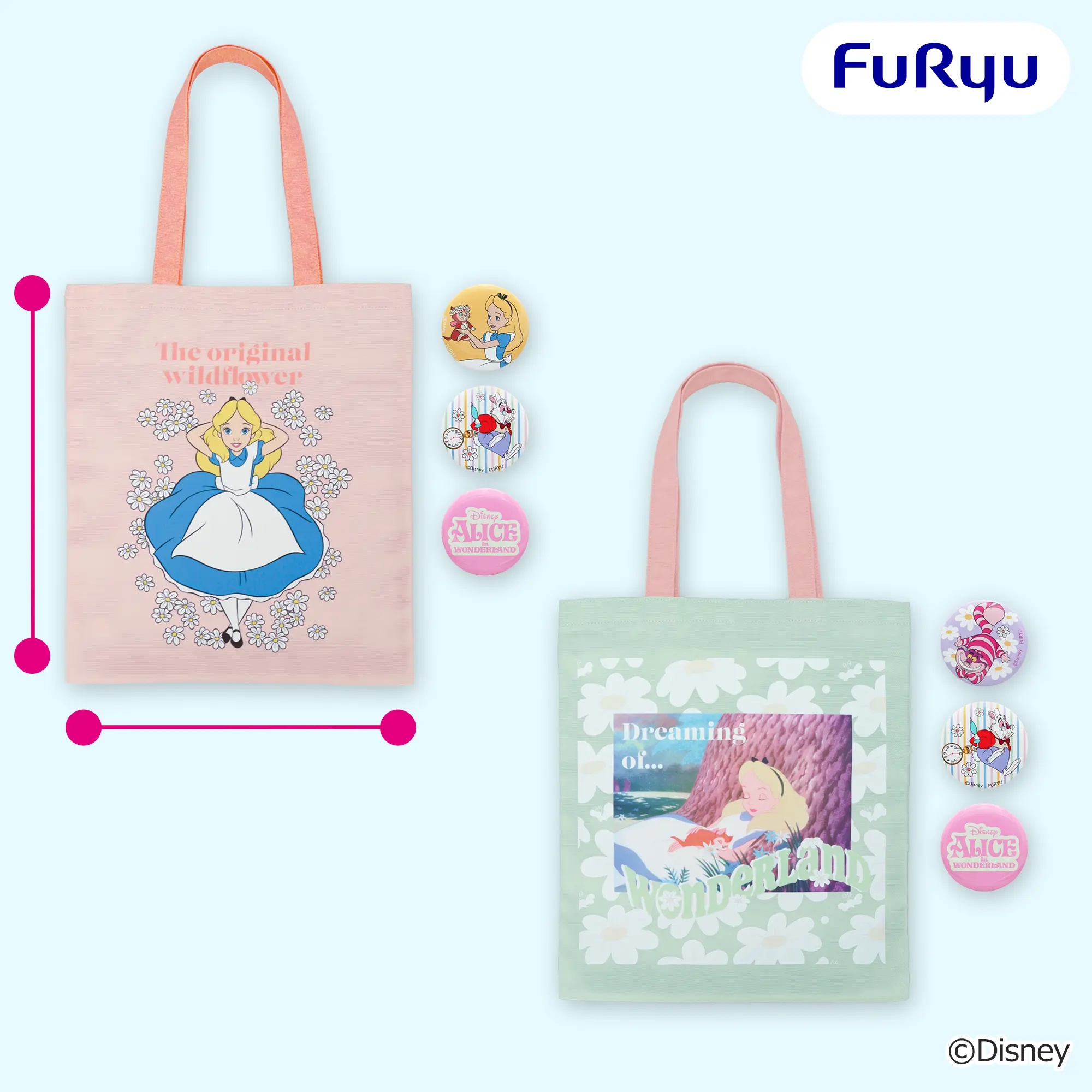 ふしぎの国のアリス 缶バッジ付きトートバッグ~Disney Collection~