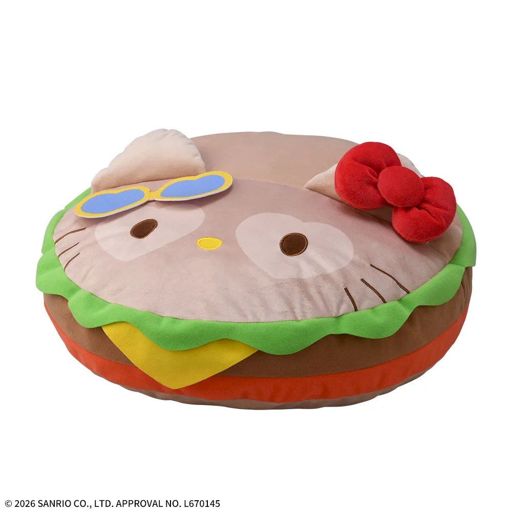ハローキティ プラチナムザッカハンバーガークッション Kawaii YumYum MART