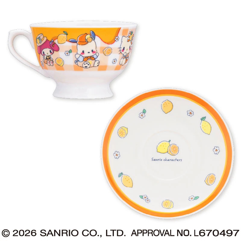 サンリオキャラクターズ ほっぴんぐてぃーたいむティーカップ&ソーサー