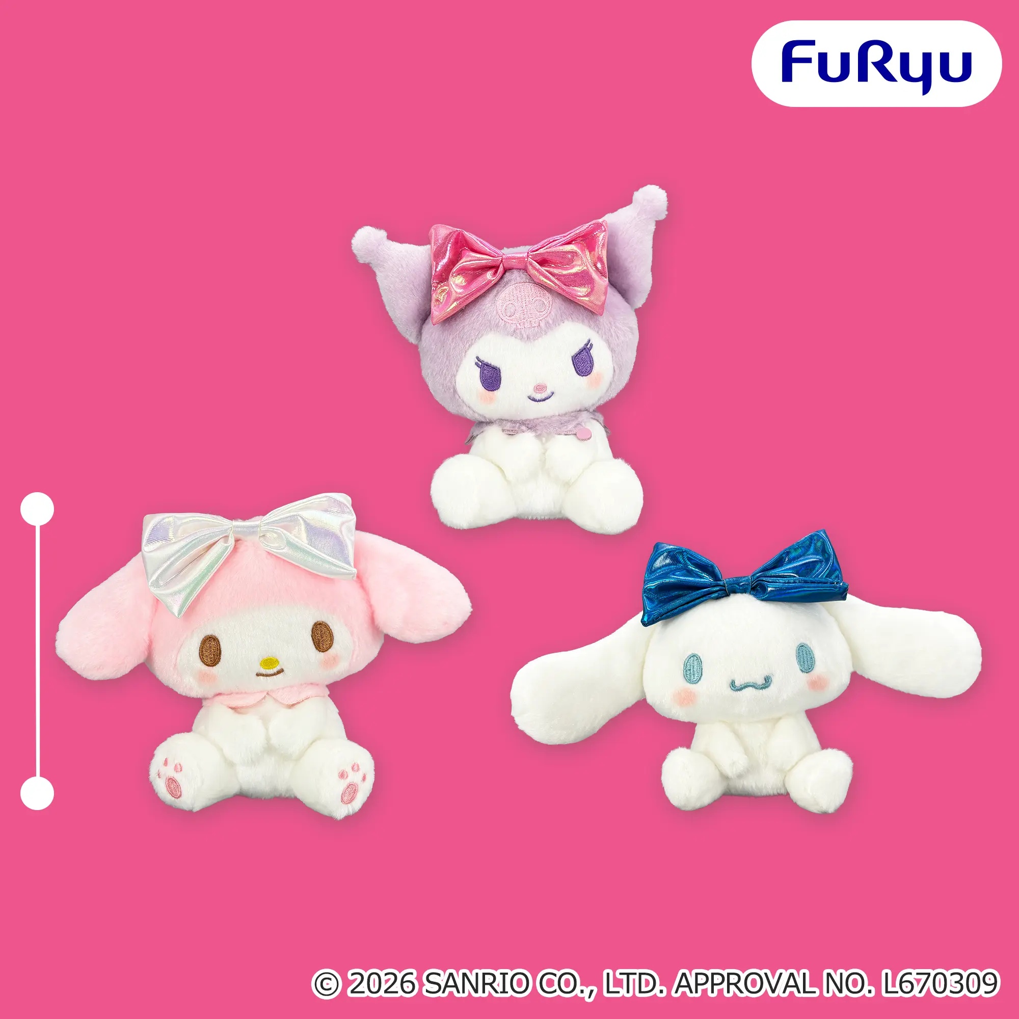 サンリオキャラクターズ こてっとぺったんぬいぐるみ~マイメロディ・クロミ・シナモロール~
