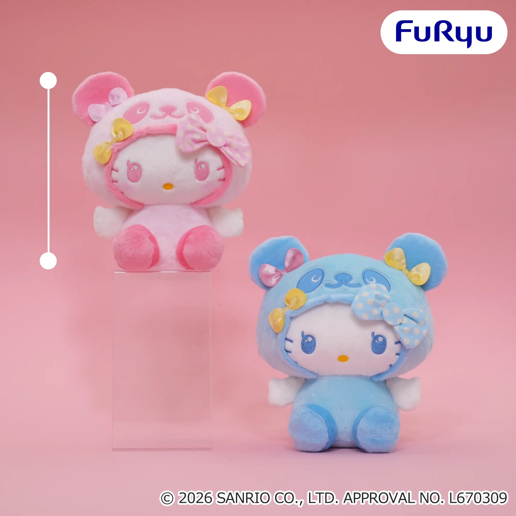 パンダ ハローキティ リボンがいっぱいBIGぬいぐるみ
