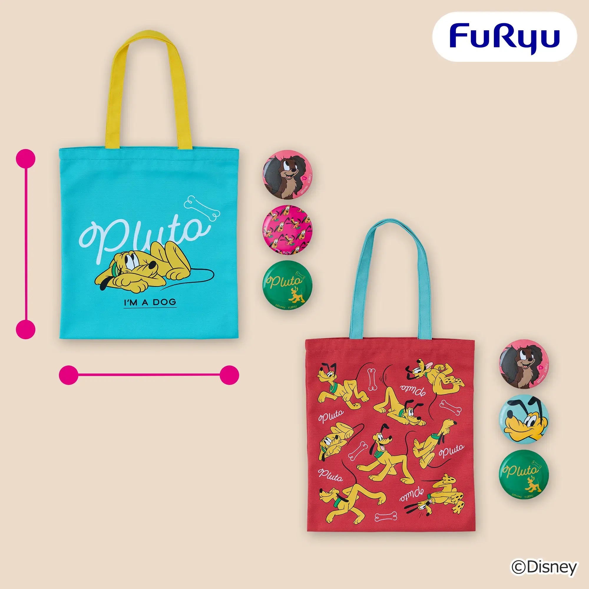 プルート 缶バッジ付きトートバッグ~Disney Collection~
