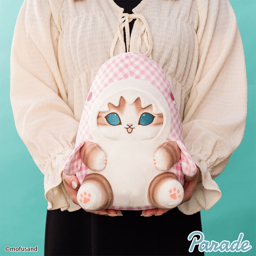 mofusand ギンガムチェックサメにゃんBIGぬいぐるみ 詳細イメージ