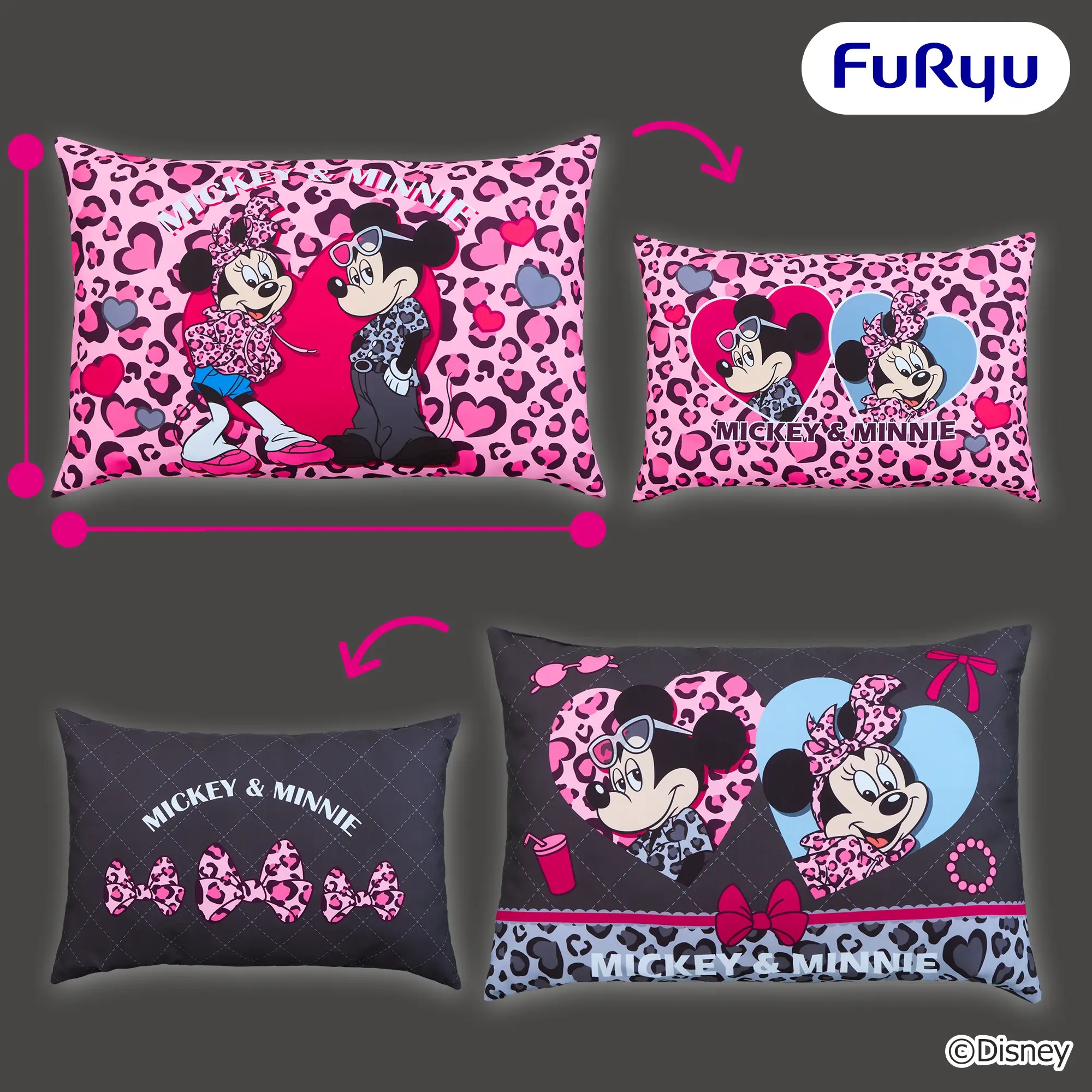 【ディズニー】ミッキー＆ミニーのレオパードクッションがオンクレに登場！ギャルっぽデザインが目を引く全2種！【プライズ】