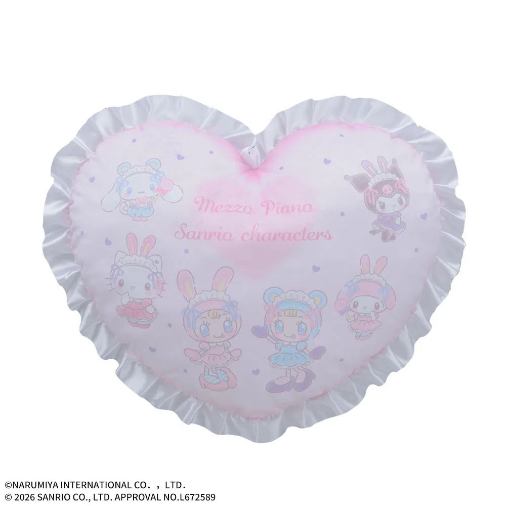 【メゾピアノ, サンリオ】ハートクッションがオンクレに登場！ベリエちゃんたちとスイーツデザインが可愛らしい！【プライズ】