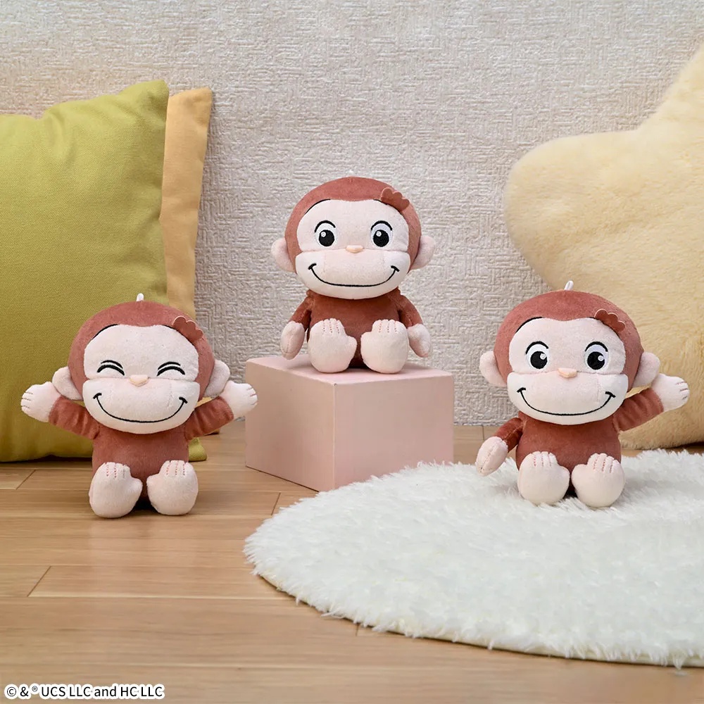 【おさるのジョージ】おさるのジョージのぽってりぬいぐるみがオンクレに登場!もちもち手触りで愛らしい表情に癒される!【プライズ】