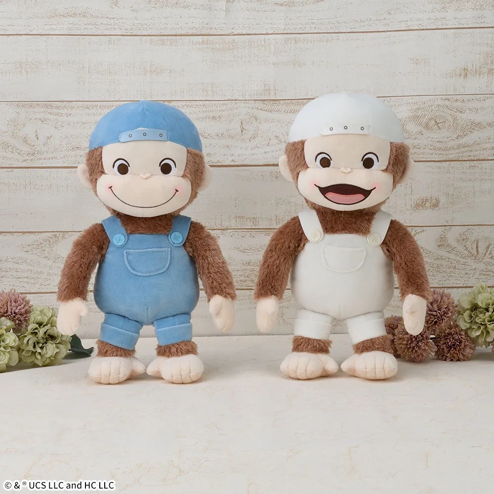 【おさるのジョージ】オーバーオール姿のLぬいぐるみがオンクレに登場！赤いほっぺが可愛らしい全2種！【プライズ】