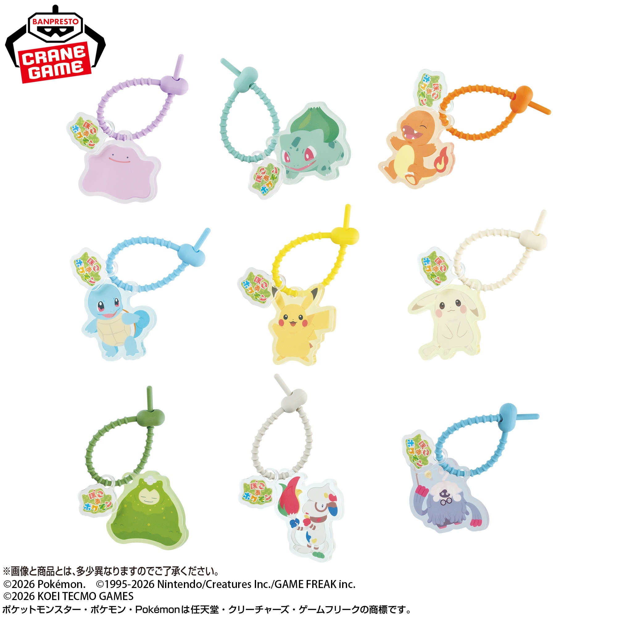 『ぽこ あ ポケモン』 シリコンバンド付きアクリルブロック 仕様イメージ
