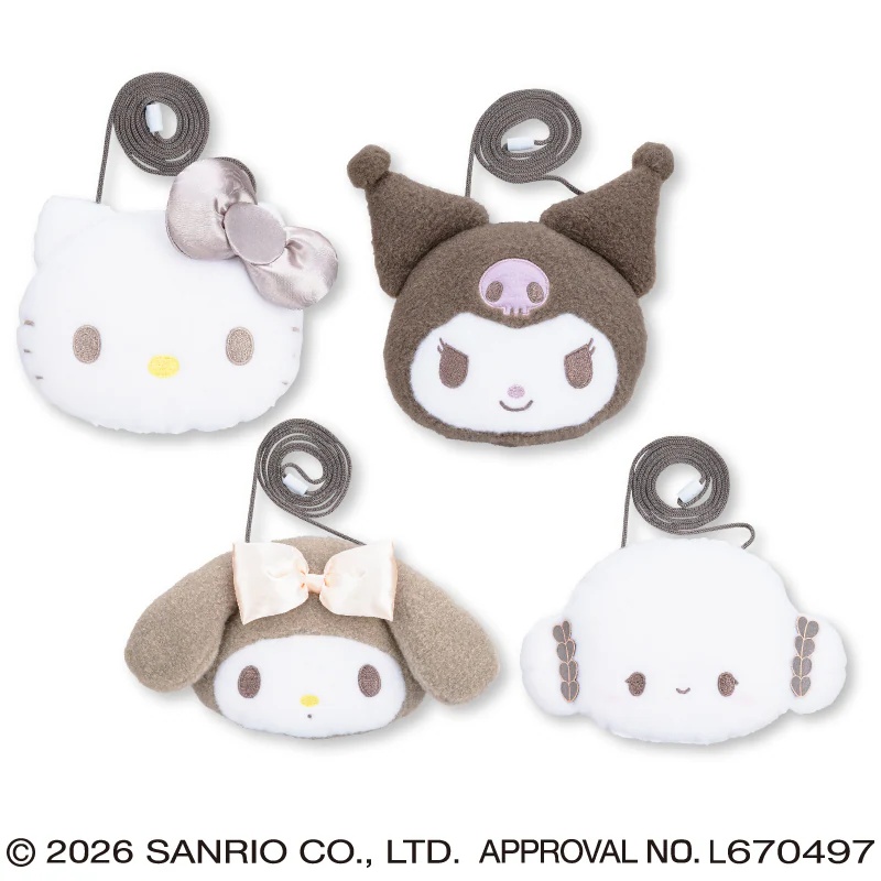 サンリオキャラクターズ モカブラウンフェイスポシェット