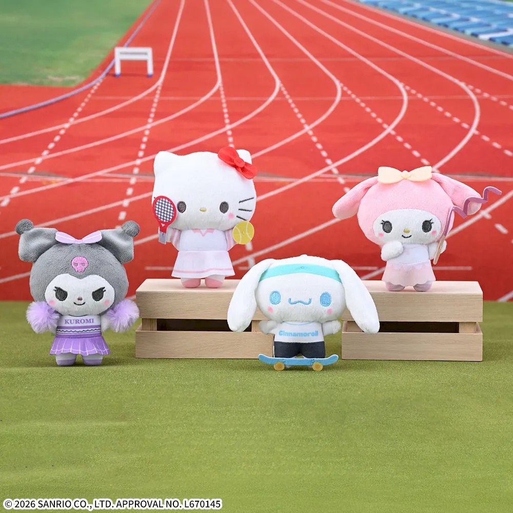 【サンリオ】ゆるかわスポーツマスコットがオンクレに登場！テニスやスケボー姿が可愛らしい全4種！【プライズ】