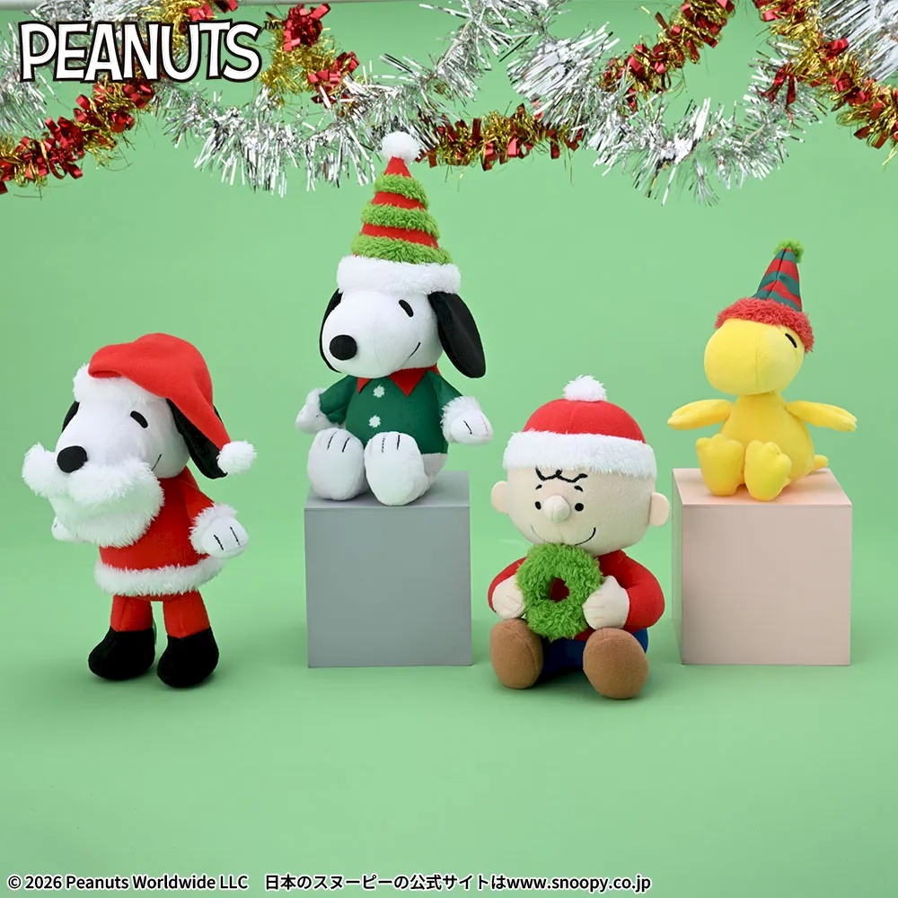 【スヌーピー】スヌーピーたちのクリスマスぬいぐるみがオンクレに登場!冬らしいコスチュームが可愛らしい全4種!【プライズ】