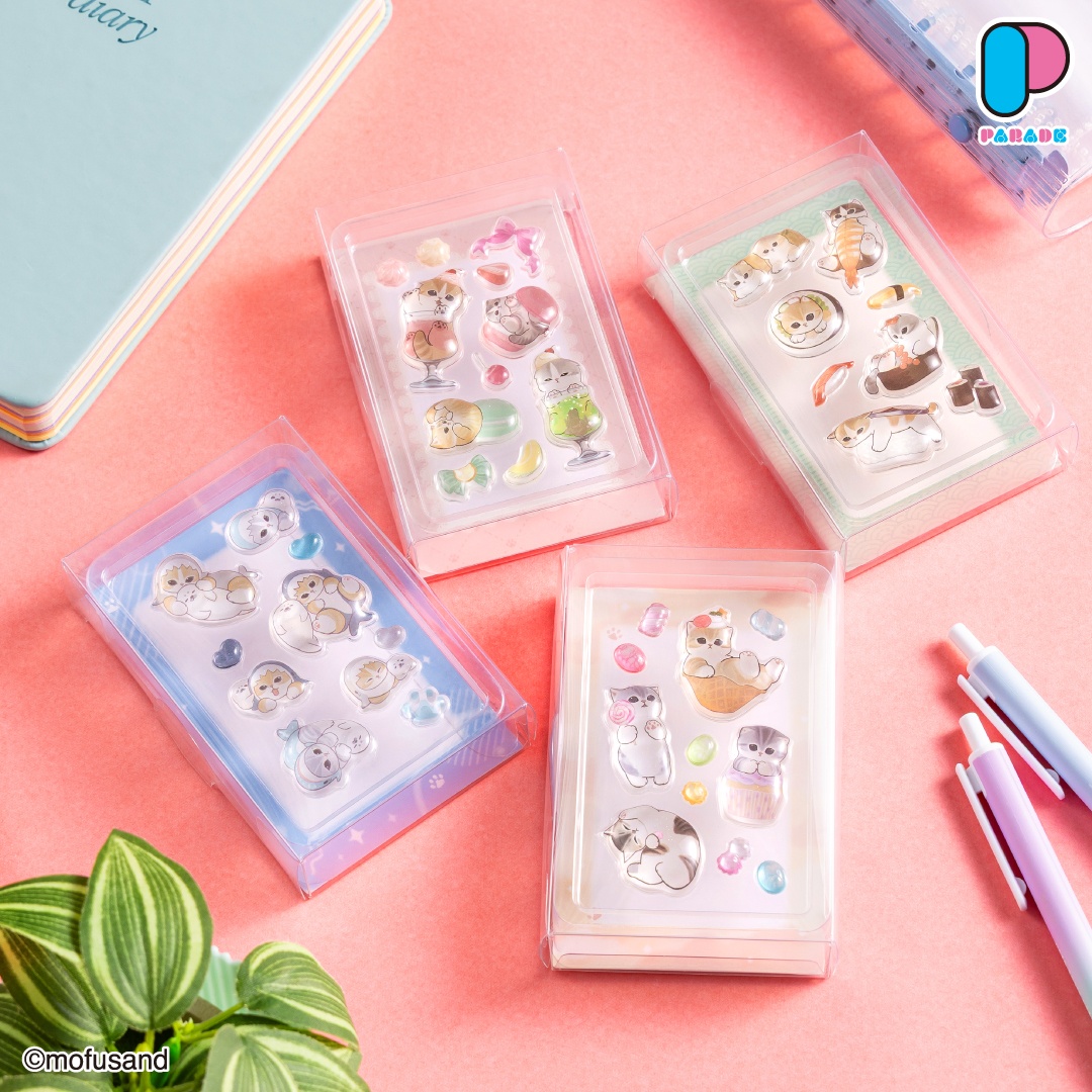 【mofusand】ぷくちゅるシールがオンクレに登場！ぷっくりちゅるちゅるな質感がたまらない全4種！【プライズ】